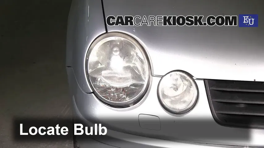 2002 Volkswagen Polo 1.4L 4 Cyl. Lights Highbeam (replace bulb)